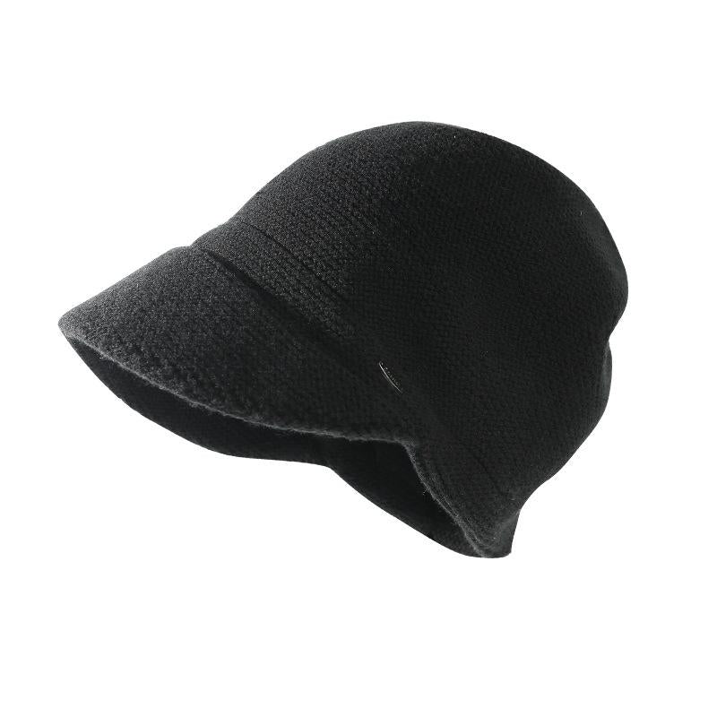 Autumn Winter Warm Knitted Hat for Women Simple Large Head Circumference Bare Face Hat Korean Style Face Covering Versatile Slouchy Hat Double Layer Wool Hat