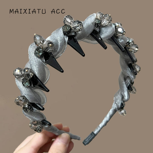 Minimalist Fashion Tooth Comb Headband for Women, High Skull Top Headband, High-End Luxury Versatile Universal Headband