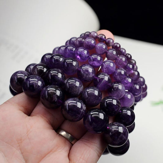 Natural Crystal Bracelet for Women Dreamy Amethyst Beaded DIY Purple Natural Gemstone Friendship Jewelry