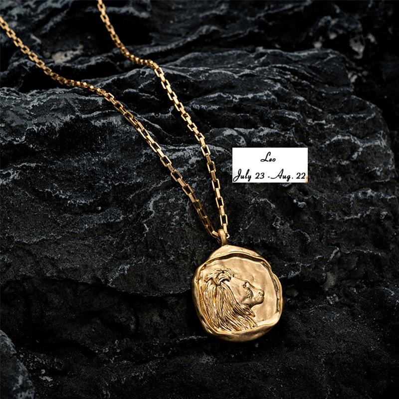 Twelve Constellation Pendant Necklace Furnace Vacuum Electroplating 18k Gold 12 Constellations