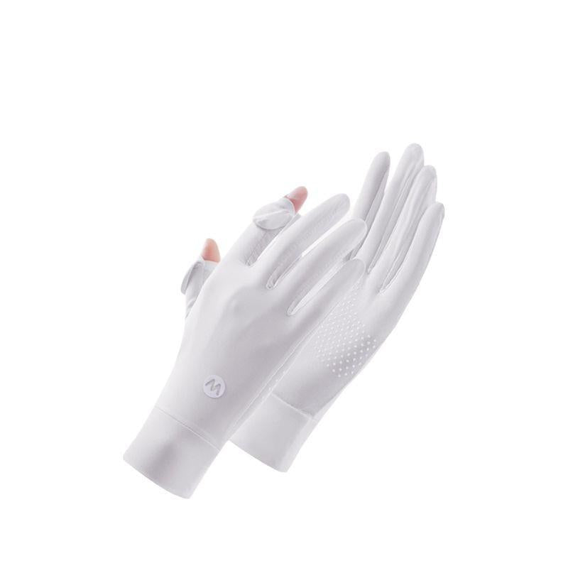 Sun Protection Gloves for Women, Summer Outdoor UV Protection, Anti-Slip Ice Silk, Thin Style for Driving and Cycling