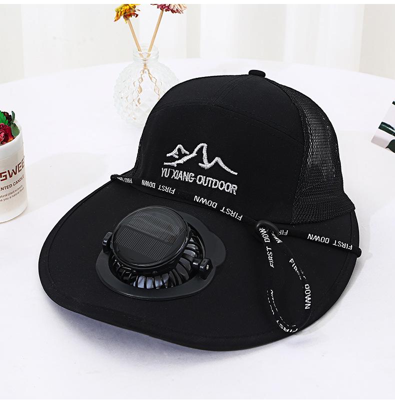Men's Summer Solar Charging Hat with Fan Fishing Outdoor Sunshade Sun Protection Hat Women's Wide Brim Mesh Hat