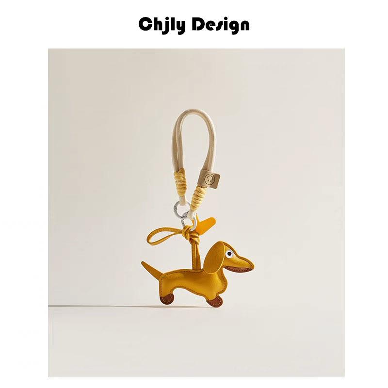Woven Anti-Lost Short Rope Dachshund Dog Bag Pendant Phone Lanyard Car Keychain Little Pegasus Pendant