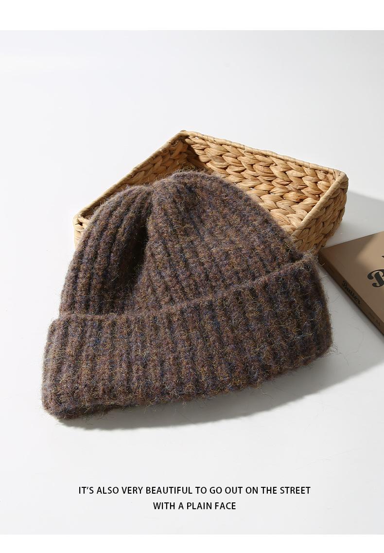 Autumn Winter Knitted Hat for Women Korean Fashion Slouchy Beanie Large Head Circumference Warm Knitted Hat Trendy Cold Hat
