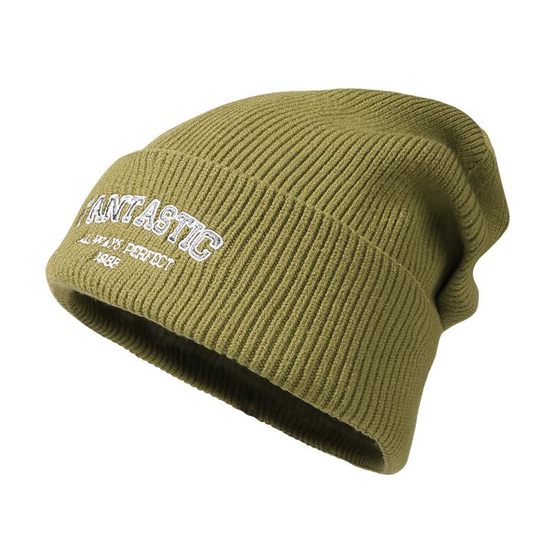 Autumn Winter Knitted Hat for Women Korean Version Large Head Circumference Fashionable Cold Hat for Men Trendy Woolen Hat Couple Matching Style