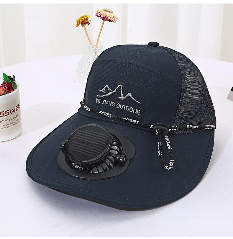 Men's Summer Solar Charging Hat with Fan Fishing Outdoor Sunshade Sun Protection Hat Women's Wide Brim Mesh Hat