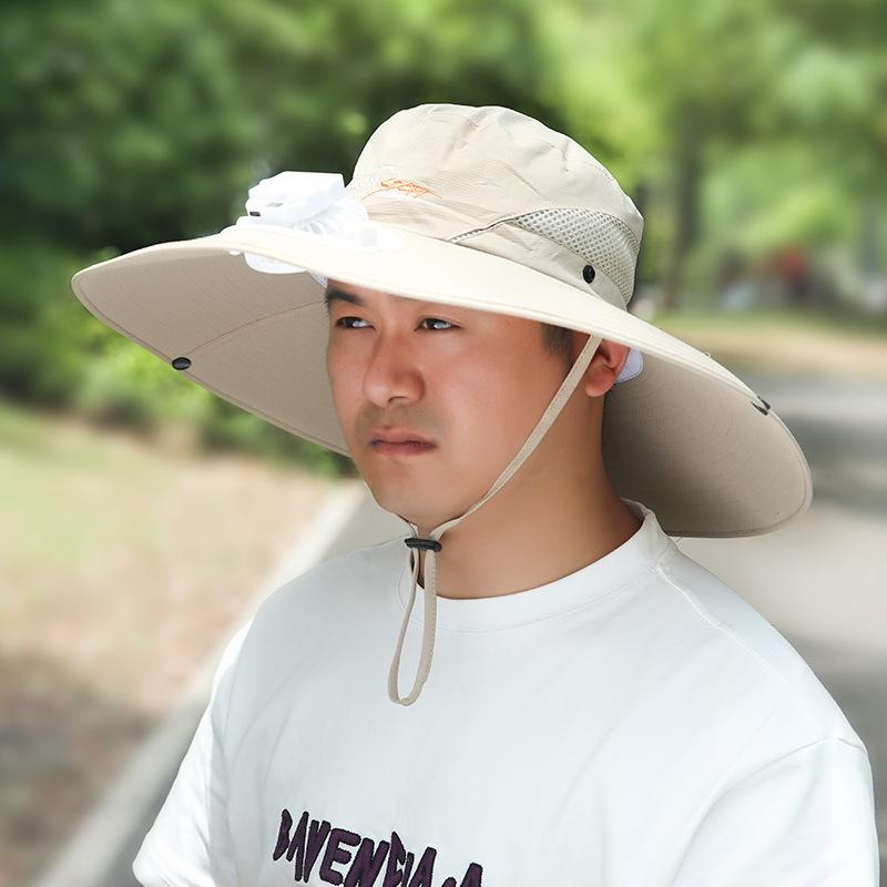 Summer Rechargeable Multi-Fan Hat Pastoral Outdoor Play Work Travel Sunshade Face Shield Wide Brim Sun Hat