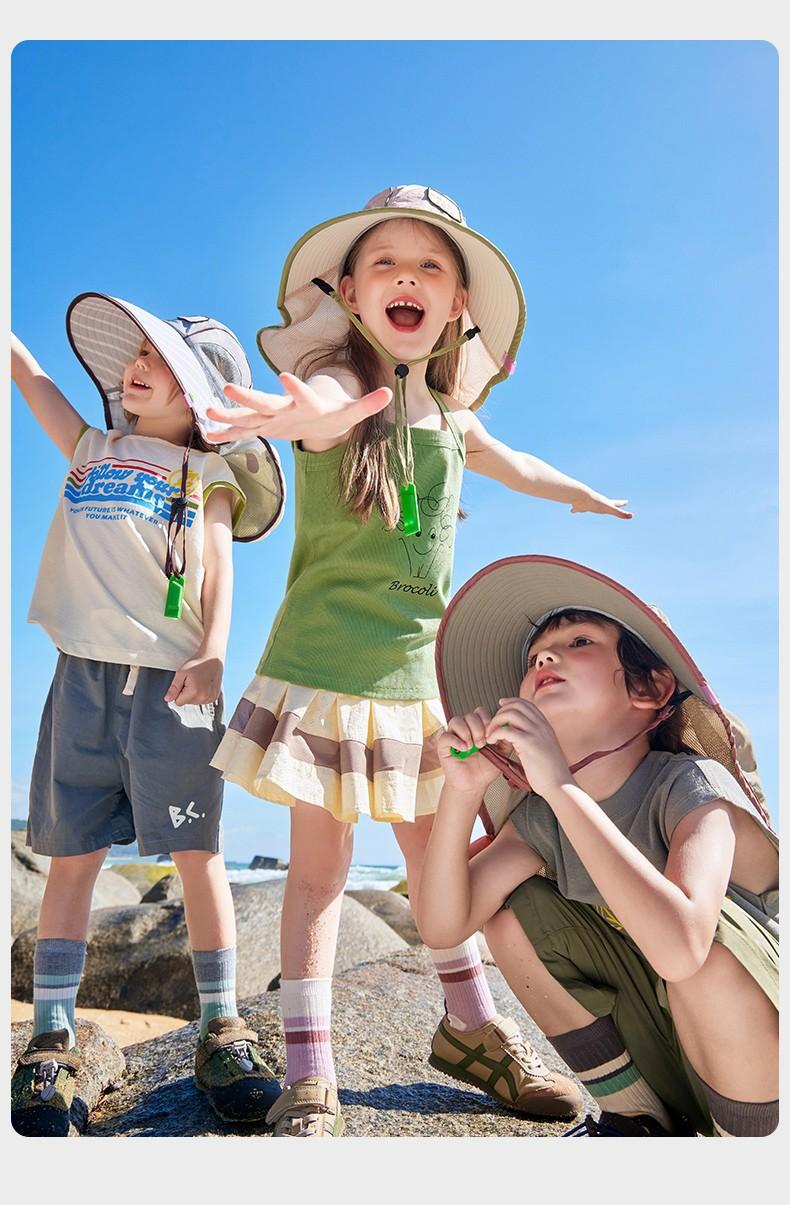 Original Yarn Children's Sun Hat UV Protection Boys Girls Wide Brim Sun Hat Baby Sun Hat New Model