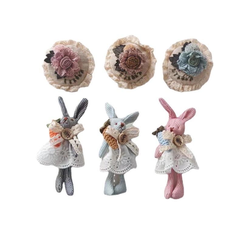 Spring Summer Fabric Flower Brooch Japanese Style Fresh DIY Small Pendant Cute Bag Animal Accessories Hair Clip Accessories