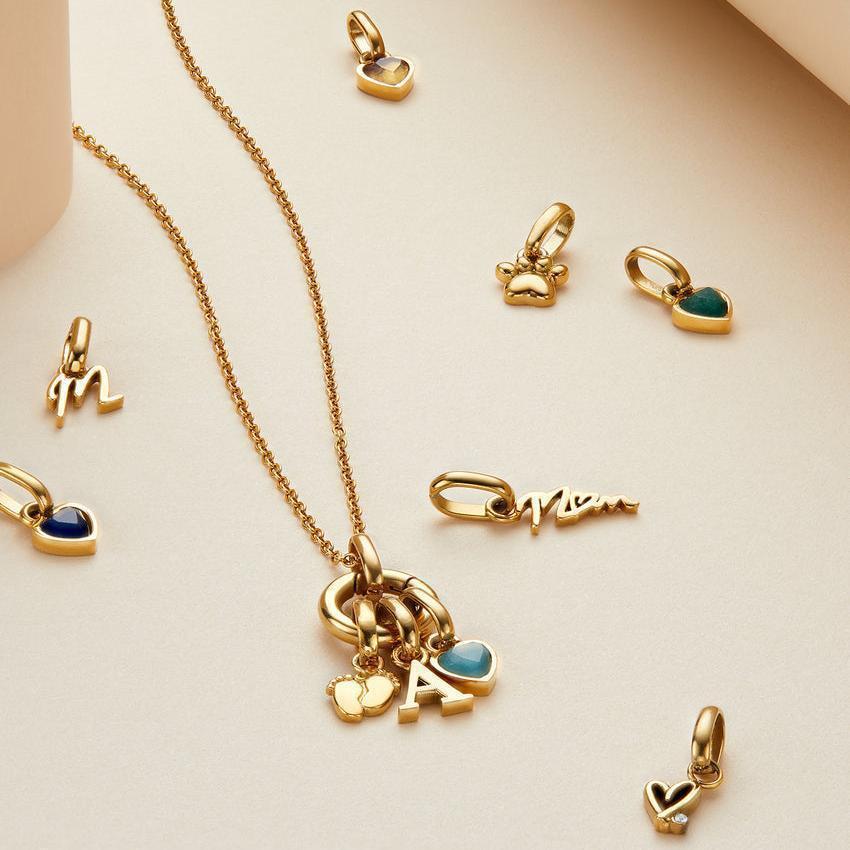Titanium Steel Necklace Rectangular December Birthstone Pendant Colorful Zircon Clavicle Chain for Women Color Retention 18K Gold Plated Color Retention