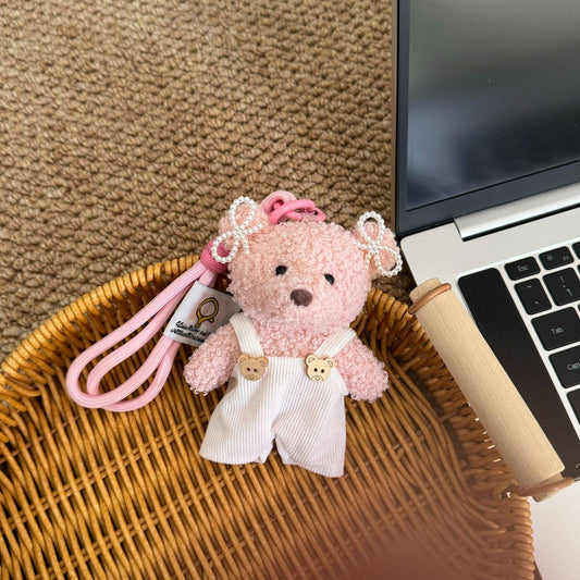 Cute Ugly Long-Eared Teddy Puppy Bag Pendant Keychain Car Hanging Decoration Gift for Girls