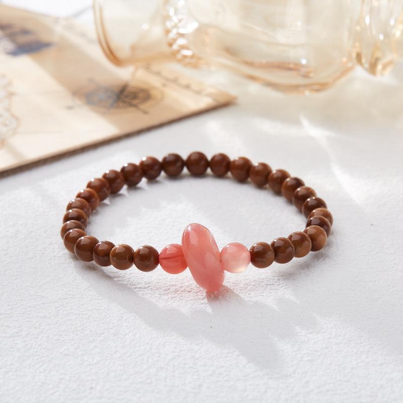 Natural Kuk Bodhi Bracelet Salt Source Agate Simple New Chinese Style Design Cultural Play Bracelet Gift for Best Friend