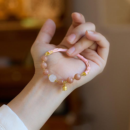 Xianji Same Style Half-Life Natural Sunstone Bracelet for Women Lily of the Valley Ruyi Half Bracelet Best Friend Gift