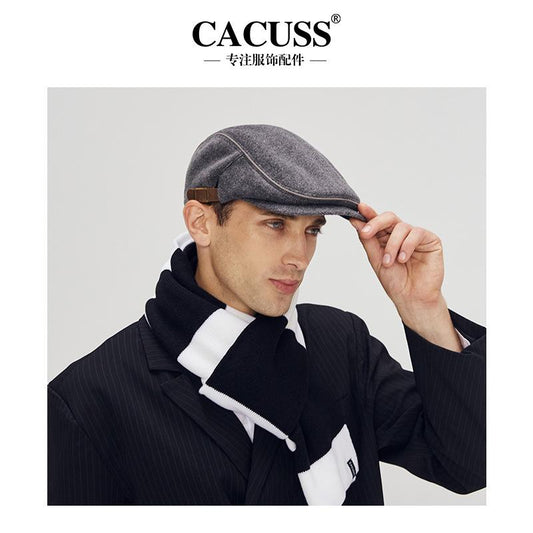 Men's Duckbill Cap Autumn Winter Retro Middle-aged Beret Elderly Hat Fashion Forward Cap Newsboy Hat