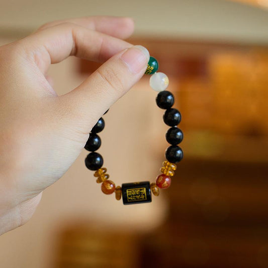 Natural Agate Five Elements Bracelet Birth Year Five Elements Couple Zodiac Birth Year Bracelet Gift