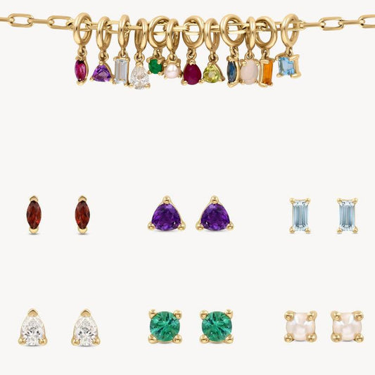 In Stock Classic Elements DIY December Birthstone Zircon Pendant for Women Mother's Day Color Retention Vacuum Furnace Plated 18K Gold