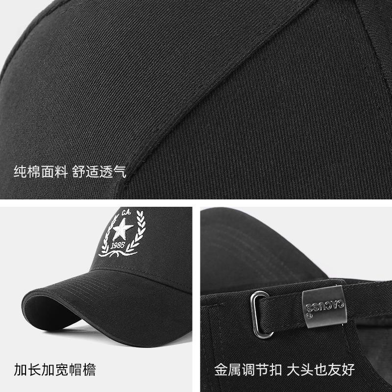 High Crown Hat for Men with Large Head Circumference, Face Slimming Hard Brim Baseball Cap for Outdoor Travel Sunshade