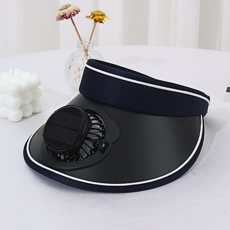 Summer Wide Brim Travel Solar Charging Fan Hat for Adults Men Women Parent-Child Open Top UV Protection Casual