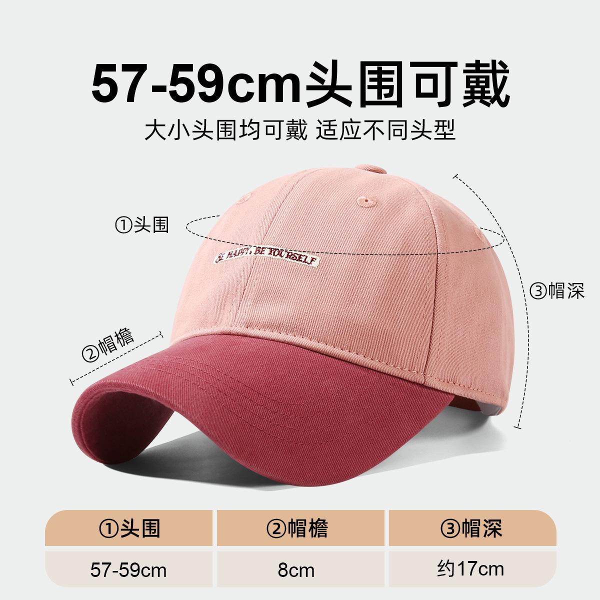 Spring Summer New Pure Cotton Baseball Cap Women Fashion Color-Block Soft Top Duckbill Cap Men Outdoor Casual Versatile Sun Hat