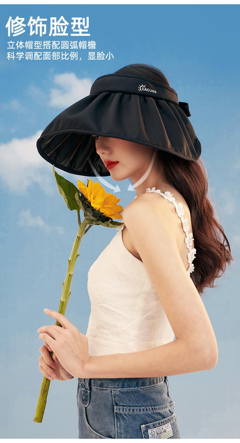 Spring and Summer Sun Hat Women's Big Brim Foldable Shell-like Bonnet Ice Silk Anti-Bacteria UV Protection Topless Hat