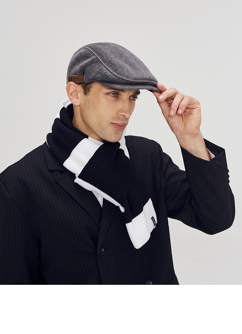 Men's Duckbill Cap Autumn Winter Retro Middle-aged Beret Elderly Hat Fashion Forward Cap Newsboy Hat
