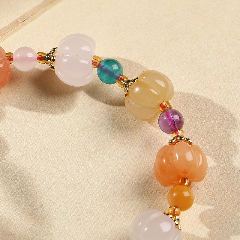 Temple Natural Xinjiang Pumpkin Beads Bracelet Couple Retro Ethnic Style Gourd Pumpkin Jinsi Jade Bracelet