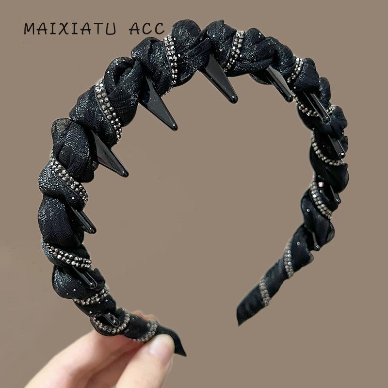 Versatile Gentle Fluffy Hairband for Women 2025 New High Skull Top Face Slimming Headband Tooth Comb Hair Clip