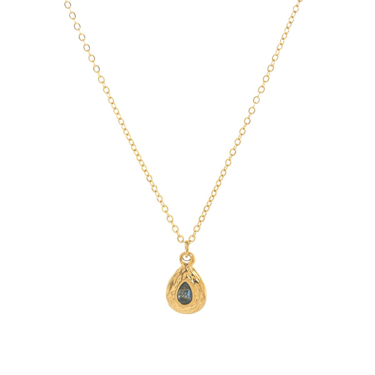 Titanium Steel Color Retention In Stock December Birthstone Irregular Pendant Necklace Round Coin Necklace