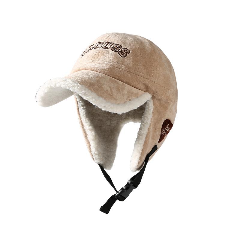 Winter New Fleece-Lined Lei Feng Hat for Women, Outdoor Cycling Windproof and Cold-Proof Ear Protection Hat, Thickened Warm Teddy Fleece Ski Hat