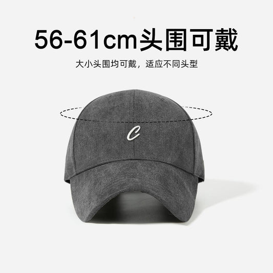 Spring Summer Hat Women Outdoor Sun Protection Baseball Cap Men Original Retro Embroidery Face Slimming Duckbill Cap