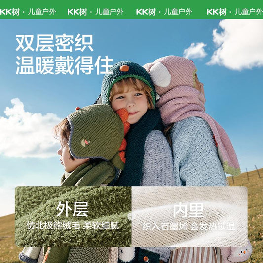 Baby Hat Autumn Winter Children Knitted Hat Ear Protection Baby Cute Girl Scarf Gloves Boy New Style