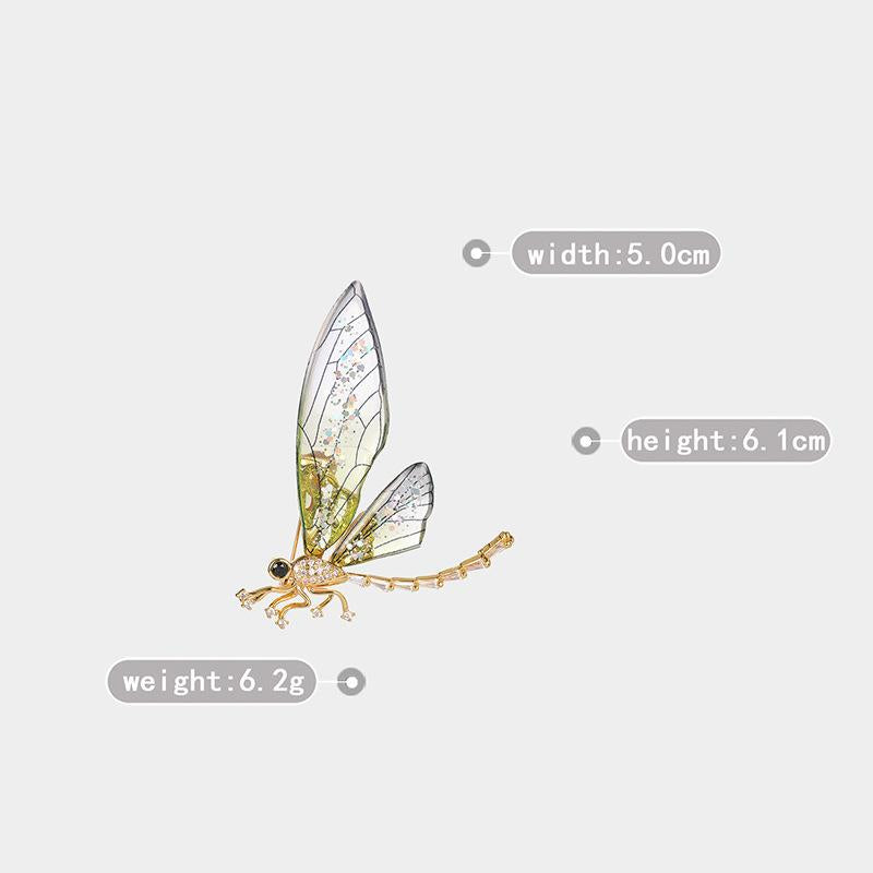 Sparkling Acrylic Transparent Wings Dragonfly Brooch Clothing Accessories Butterfly Corsage Bee Pin