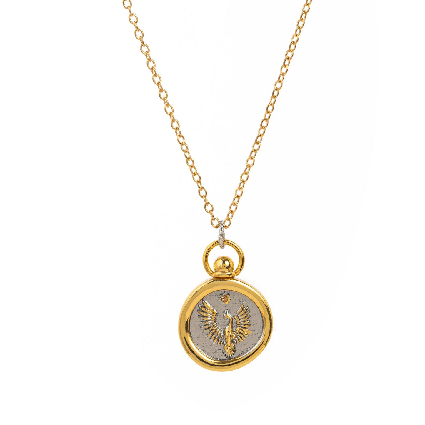 European and American 12 Zodiac Sign Stamp Color Retention Casting Plated 18K Gold Contrast Pendant Necklace for Women Twelve Zodiac Sign Necklace