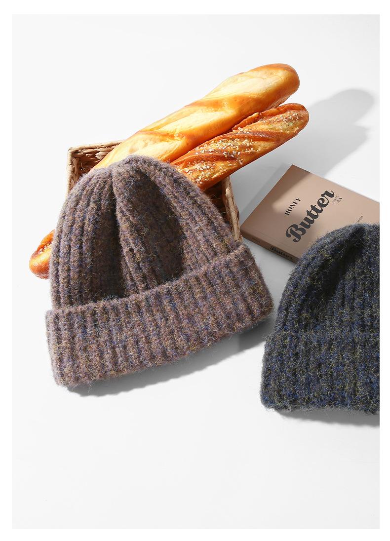 Autumn Winter Knitted Hat for Women Korean Fashion Slouchy Beanie Large Head Circumference Warm Knitted Hat Trendy Cold Hat