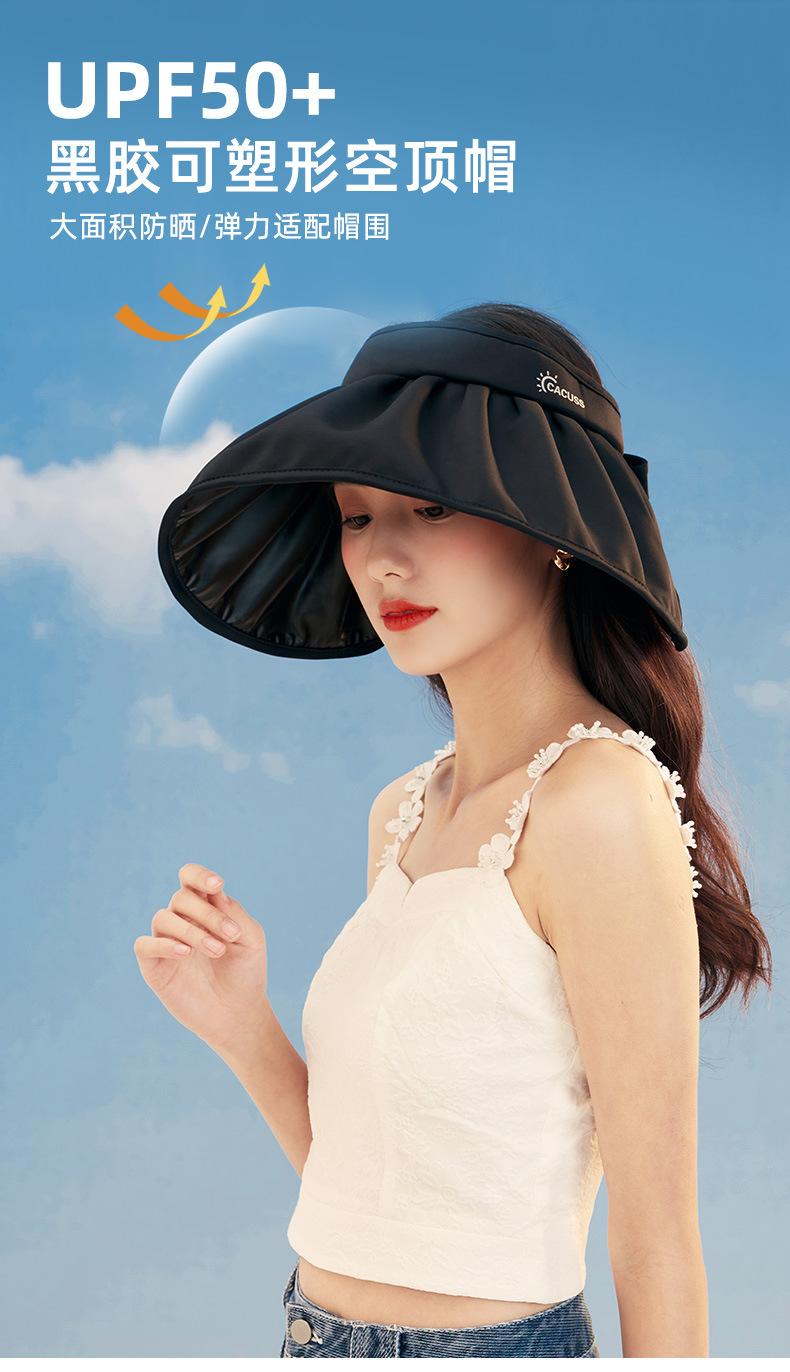 Spring and Summer Sun Hat Women's Big Brim Foldable Shell-like Bonnet Ice Silk Anti-Bacteria UV Protection Topless Hat