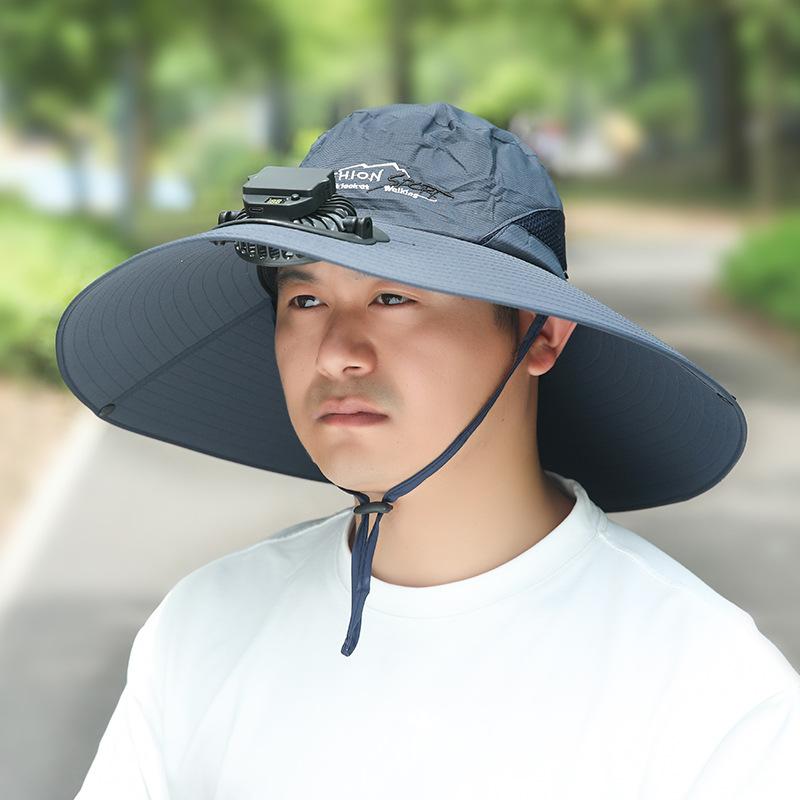 Summer Rechargeable Multi-Fan Hat Pastoral Outdoor Play Work Travel Sunshade Face Shield Wide Brim Sun Hat