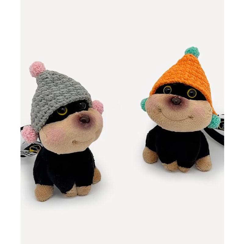 Bee Puppy Backpack with Hat Plush Doll Pendant Bag Pendant Bag Decoration Couple Funny Keychain Doll