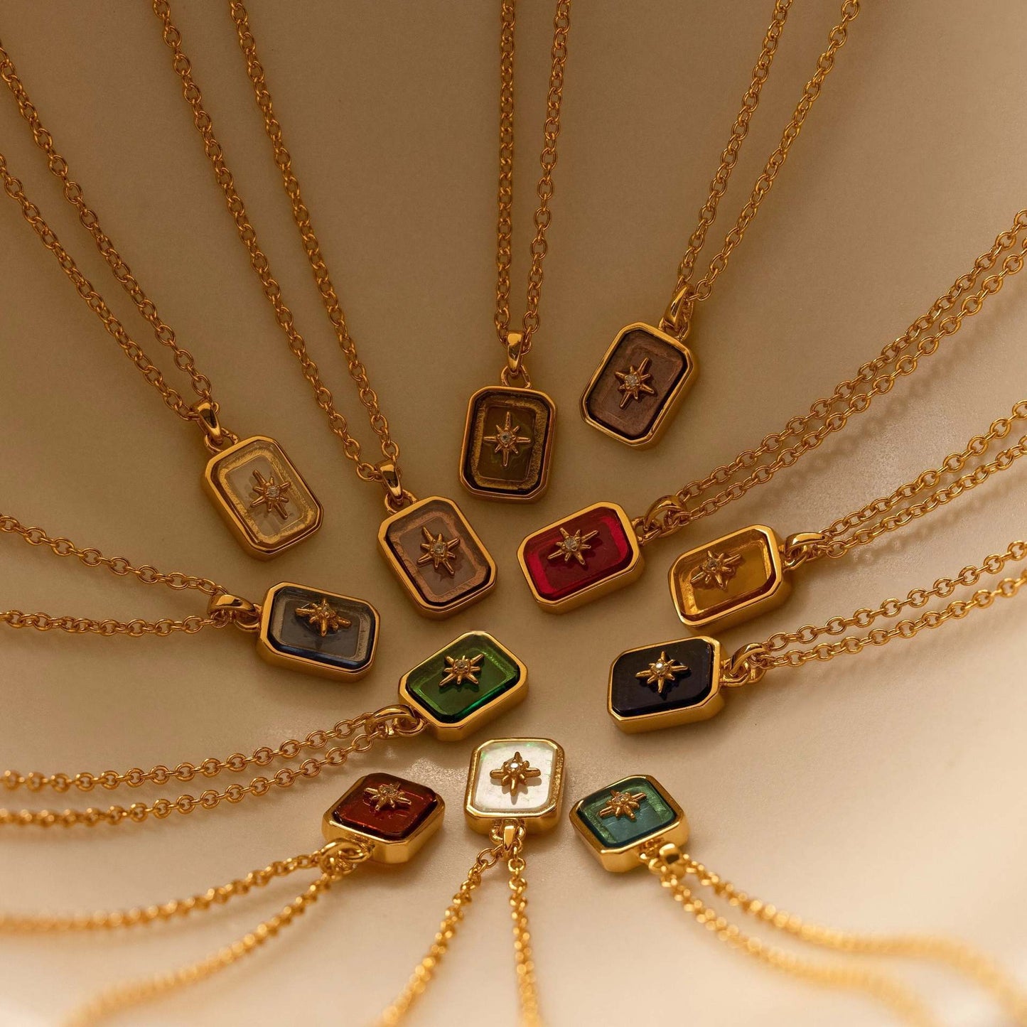 Titanium Steel High Color Retention European and American New North Star Birthstones Necklace 12 Birthday Crystal XINGX Clavicle Pendant Necklace