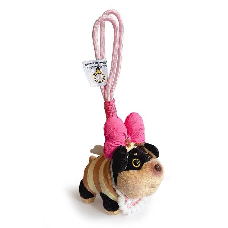 Bee Puppy Backpack with Hat Plush Doll Pendant Bag Pendant Bag Decoration Couple Funny Keychain Doll