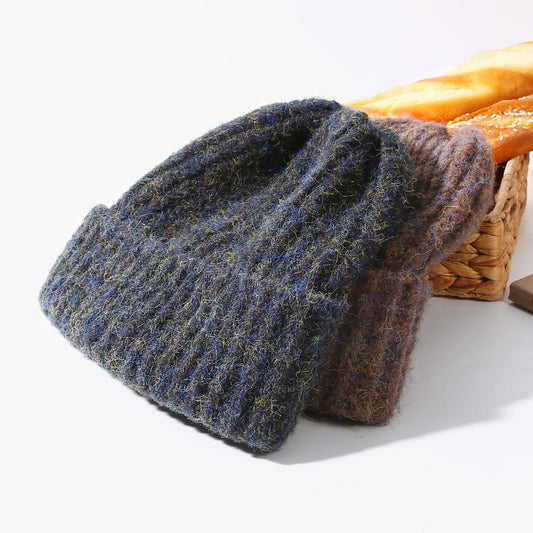 Autumn Winter Knitted Hat for Women Korean Fashion Slouchy Beanie Large Head Circumference Warm Knitted Hat Trendy Cold Hat