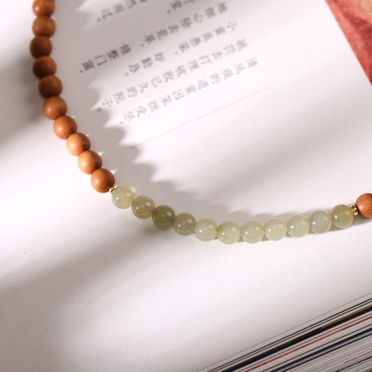 Natural Milk Fragrance Sandalwood Barbie Sandalwood Bracelet Zakiram Hetian Jade High-end Bracelet