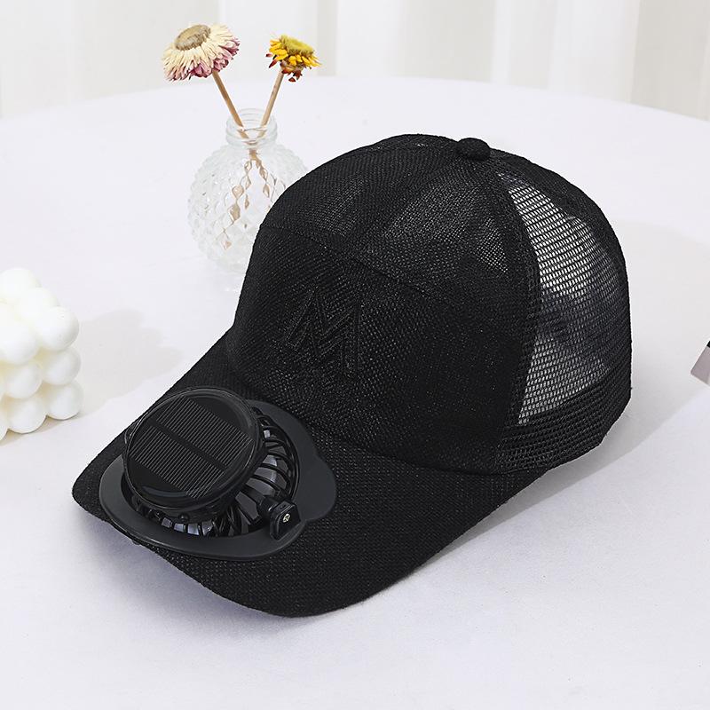 Adult Summer Solar Charging Fan Hat Men and Women Mesh Breathable Mesh Hat Casual Outdoor Extended Brim Sun Hat