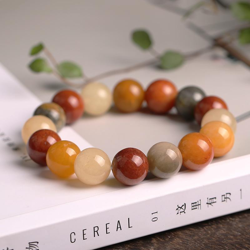 Temple Natural Xinjiang Pumpkin Beads Bracelet Couple Retro Ethnic Style Gourd Pumpkin Jinsi Jade Bracelet