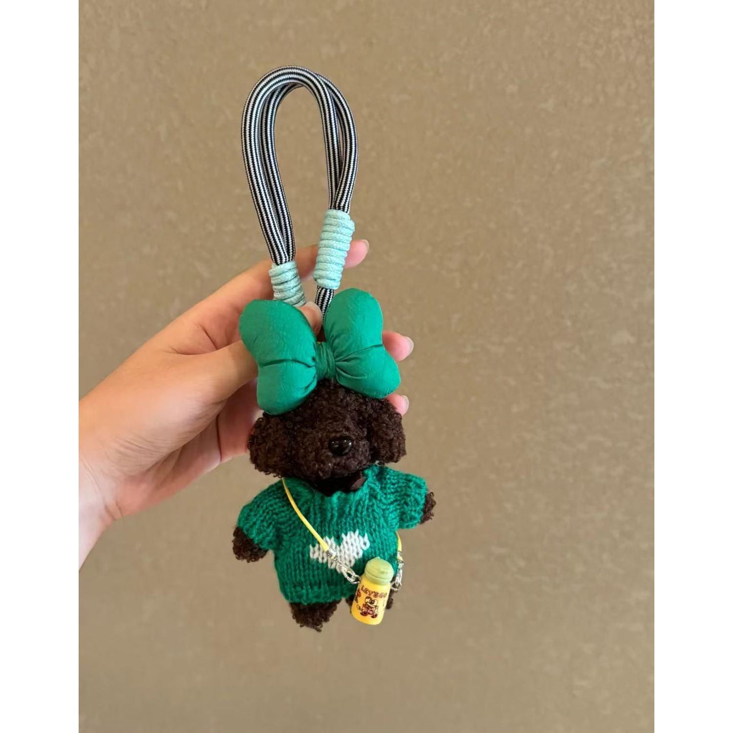 Cute Ugly Long-Eared Teddy Puppy Bag Pendant Keychain Car Hanging Decoration Gift for Girls