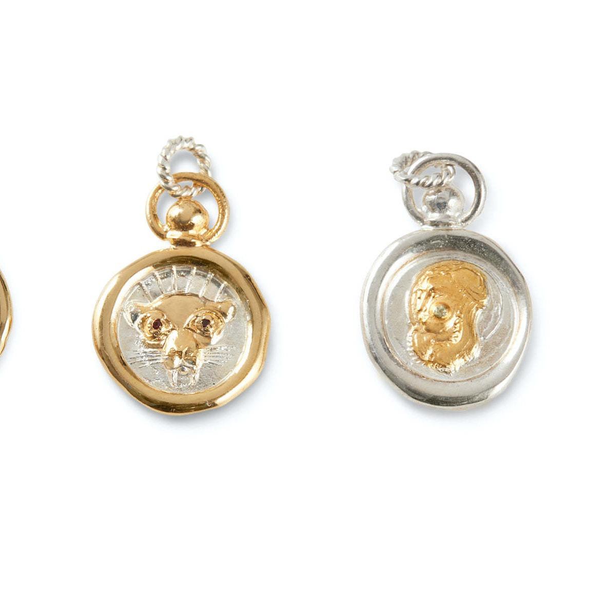 European and American 12 Zodiac Sign Stamp Color Retention Casting Plated 18K Gold Contrast Pendant Necklace for Women Twelve Zodiac Sign Necklace