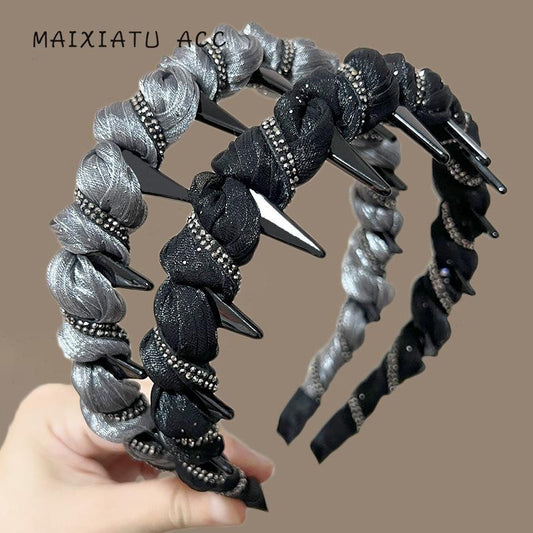 Versatile Gentle Fluffy Hairband for Women 2025 New High Skull Top Face Slimming Headband Tooth Comb Hair Clip
