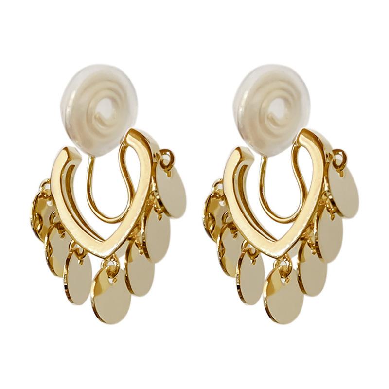 Non-Pierced Earrings for Women Mosquito Coil Ear Clips Heart-Shaped Earrings High-End Earrings New Style