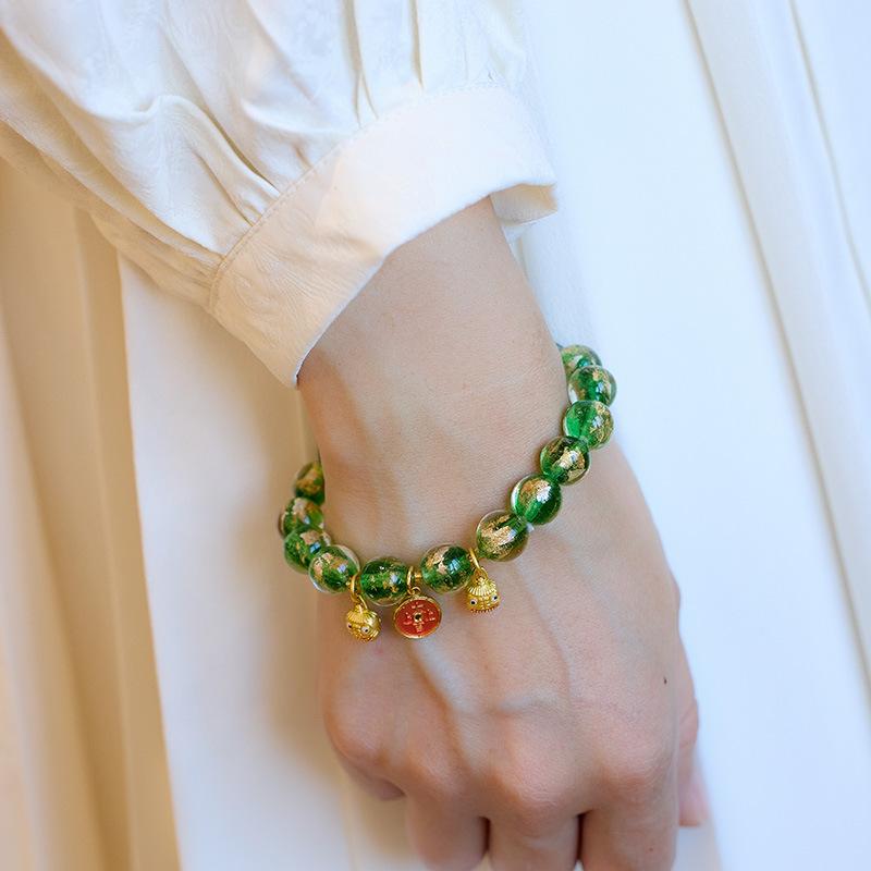 Buddha Head Incense Ash Glaze Bracelet Colorful Glaze Gold Swallowing Beast Auspicious Incense Ash Porcelain Palace Bracelet