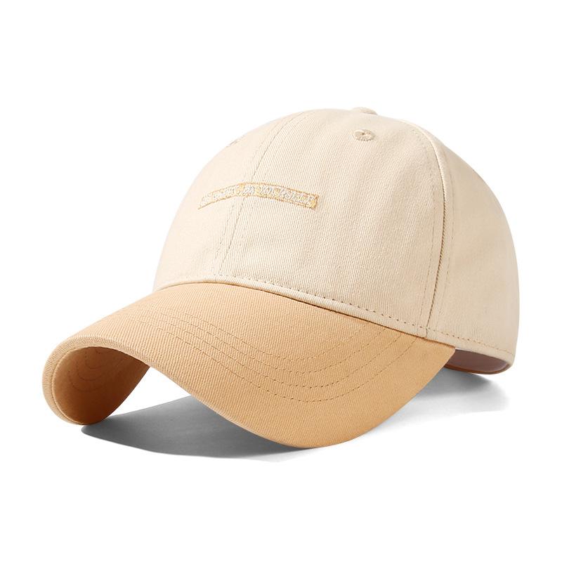 Spring Summer New Pure Cotton Baseball Cap Women Fashion Color-Block Soft Top Duckbill Cap Men Outdoor Casual Versatile Sun Hat