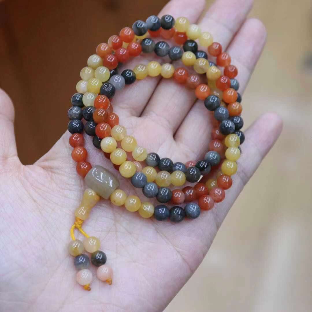 Temple Natural Xinjiang Pumpkin Beads Bracelet Couple Retro Ethnic Style Gourd Pumpkin Jinsi Jade Bracelet